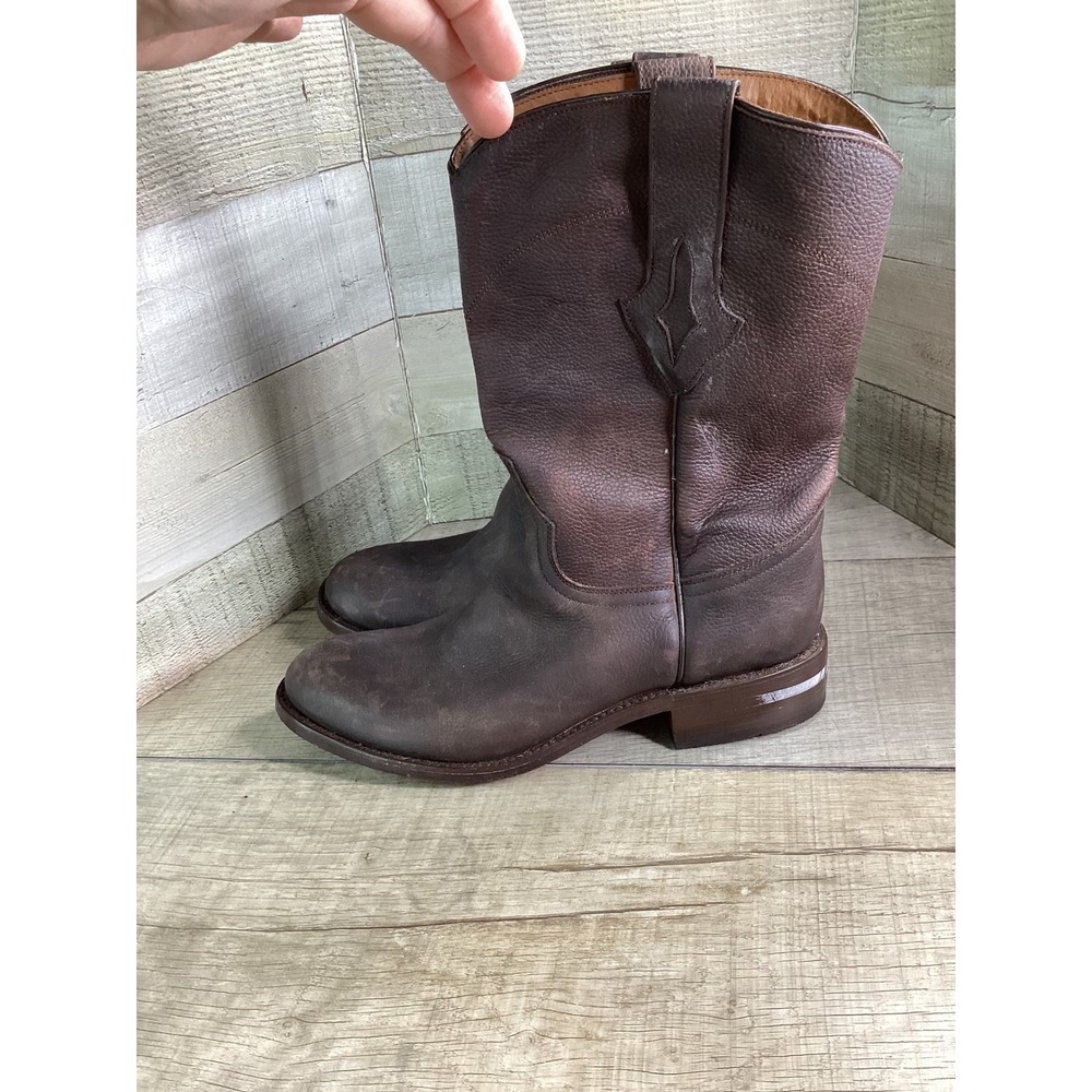 Resistol Ranch Brown Leather Cowboy Boots Hand Crafted Mexico M0504 Women 7 C